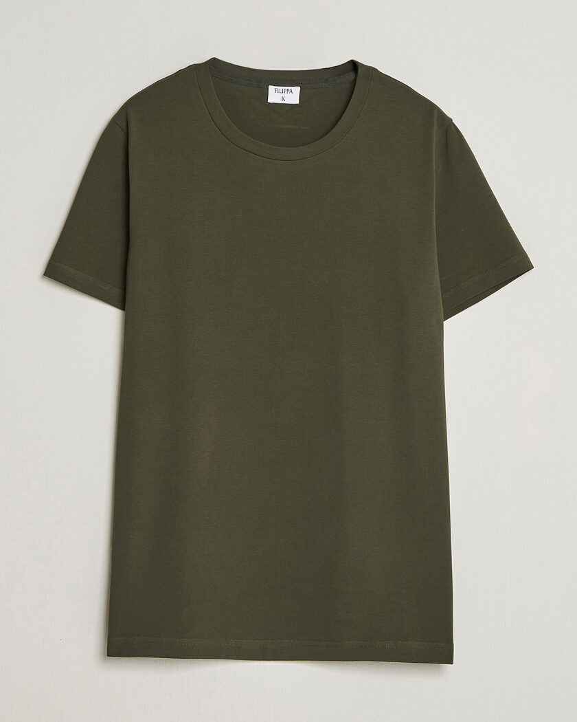 Filippa K Soft Lycra T-Shirt Midnight Olive – Grün