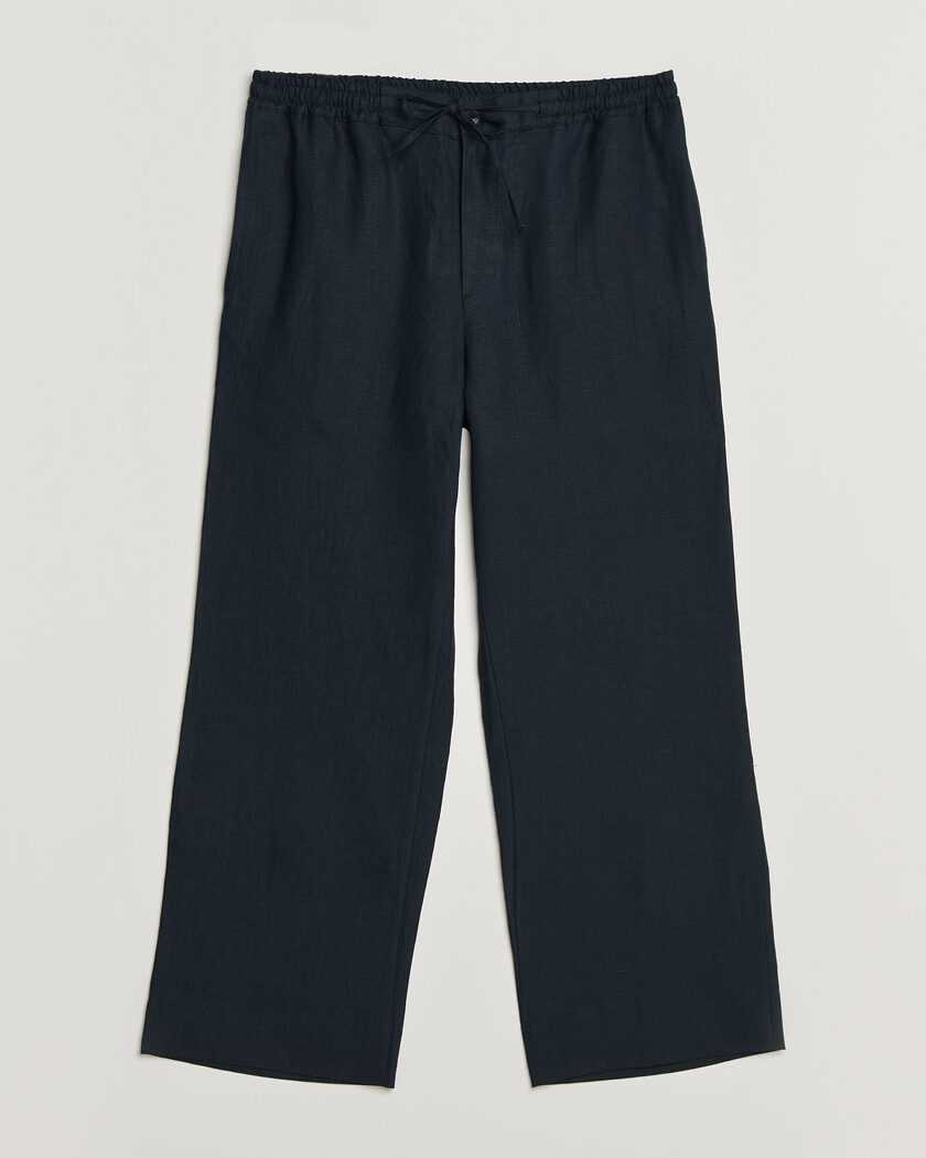 J.Lindeberg Noah Drape Linen Pants Navy – Blau