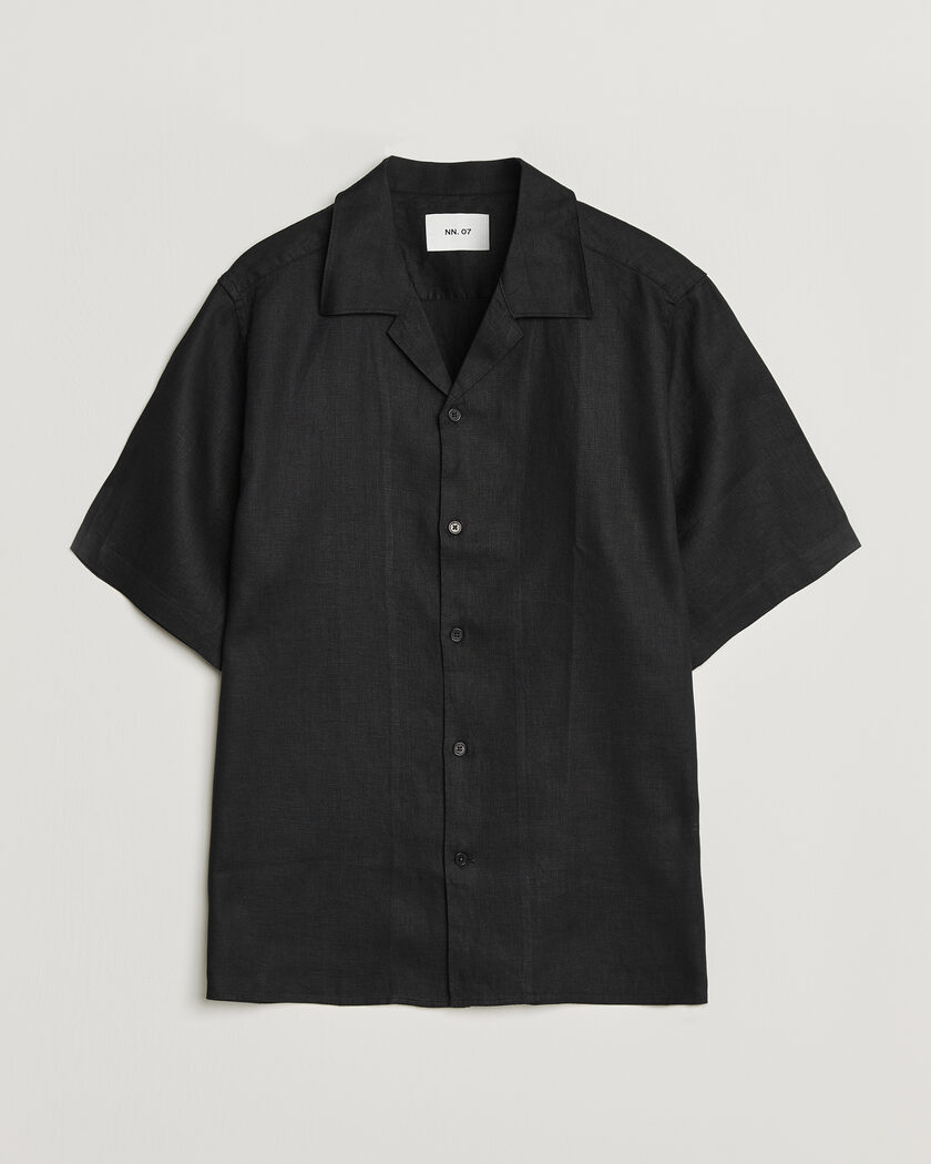 NN07 Julio Linen Resort Shirt Black – Schwarz