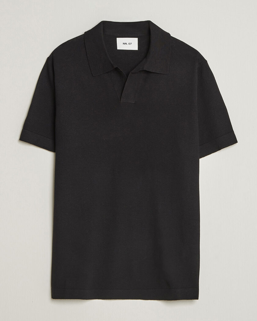 NN07 Ryan Cotton/Linen Polo Black – Schwarz
