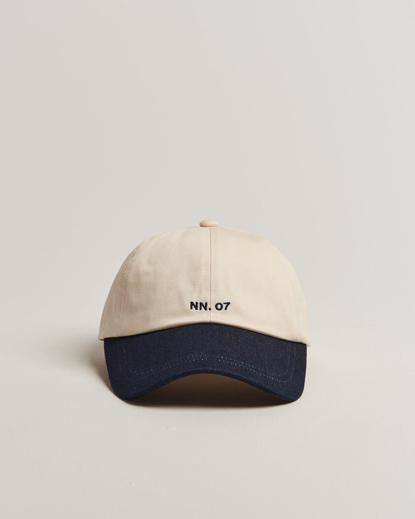 NN07 Logo Cap Raw Indigo – Beige