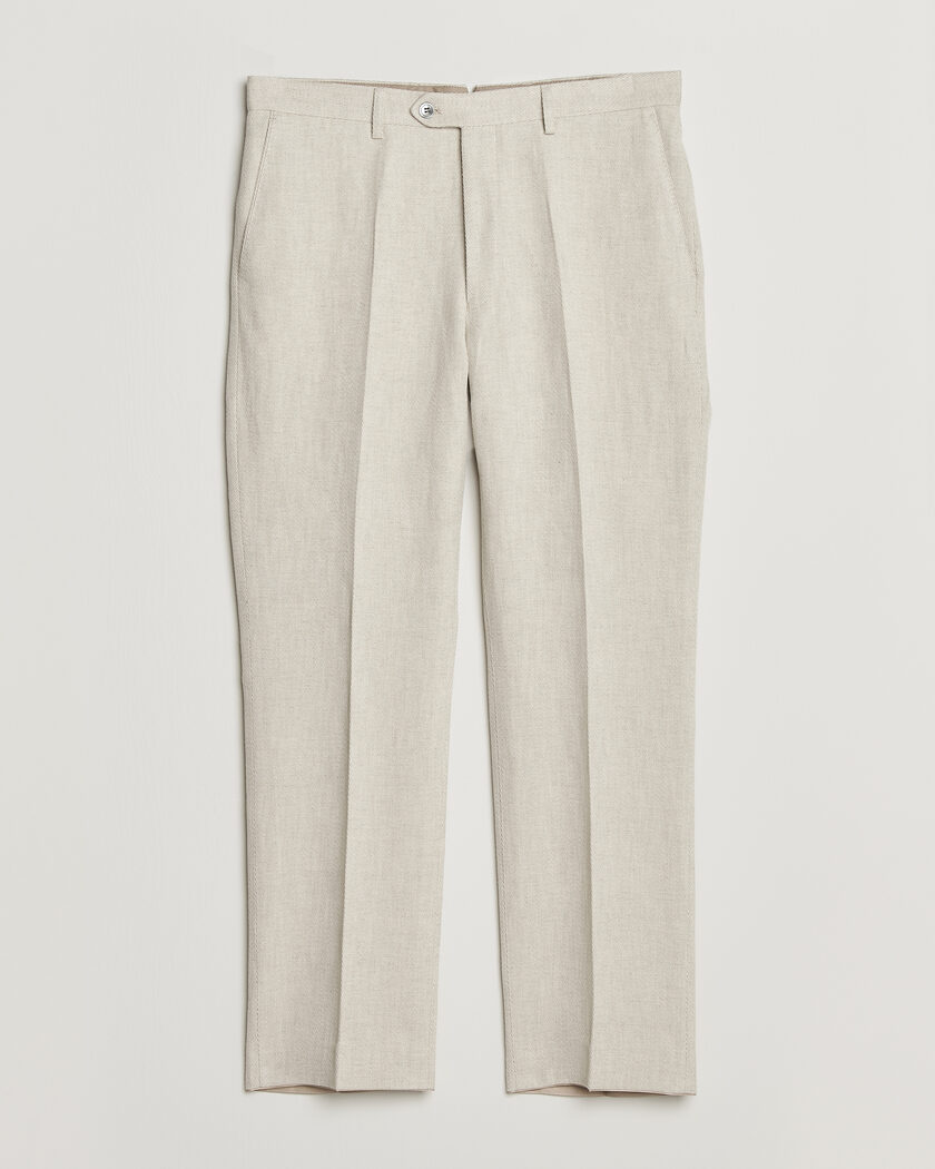 Oscar Jacobson Dell Cotton/Linen Trousers Off White – Weiß