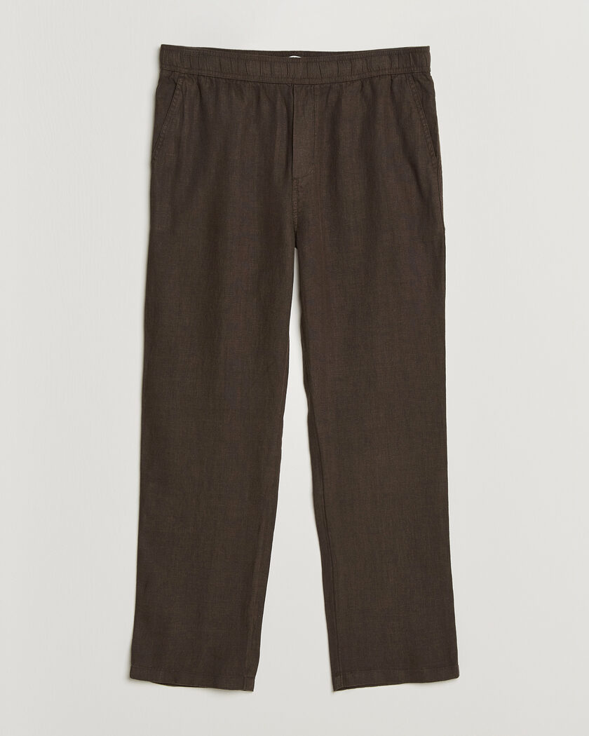 Samsøe Samsøe Jabari Linen Drawstring Trousers Turkish Coffee – Braun