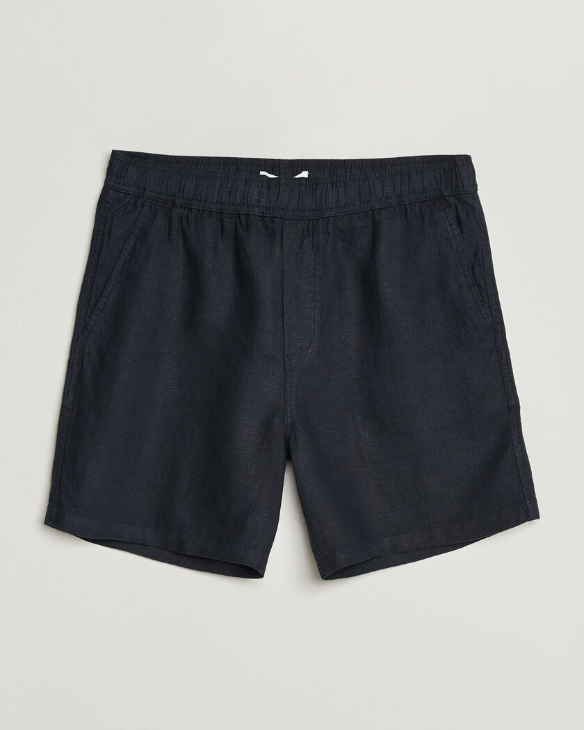 Samsøe Samsøe Jabari Linen Drawstring Shorts Salute Navy – Blau