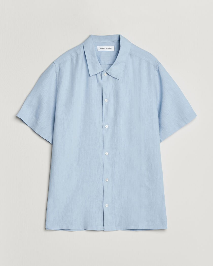 Samsøe Samsøe Avan Linen Short Sleeve Shirt Windsurfer – Blau