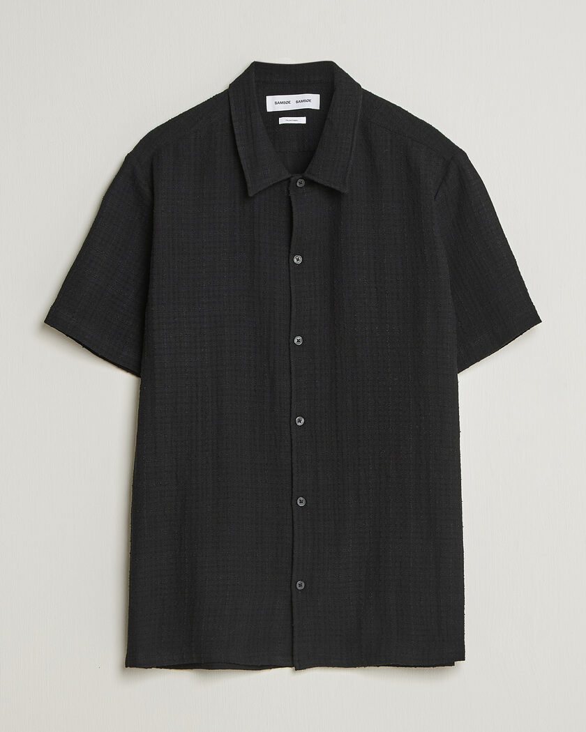 Samsøe Samsøe Avan Structured Short Sleeve Shirt Black – Schwarz