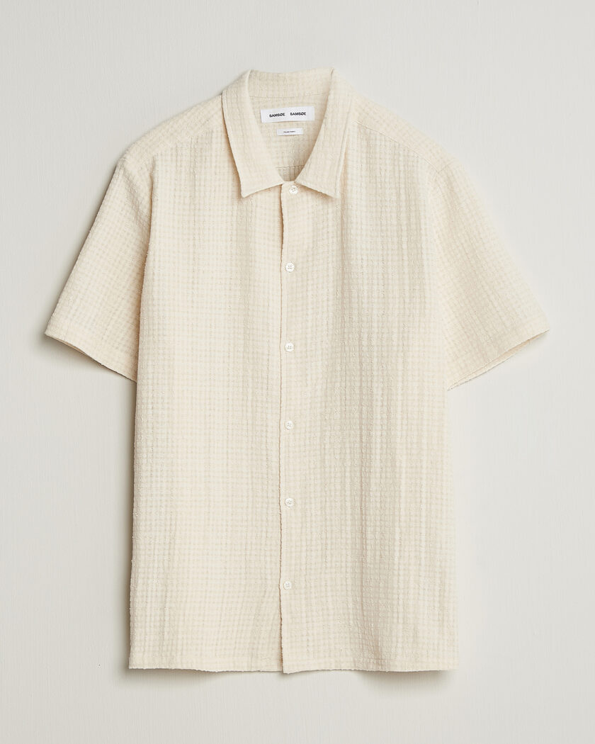 Samsøe Samsøe Avan Structured Short Sleeve Shirt Clear Cream – Weiß
