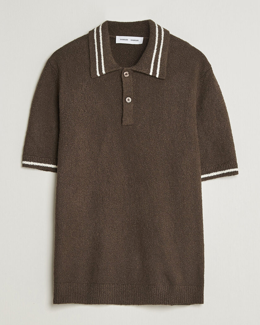 Samsøe Samsøe Pedro Knitted Polo Turkish Coffee – Braun