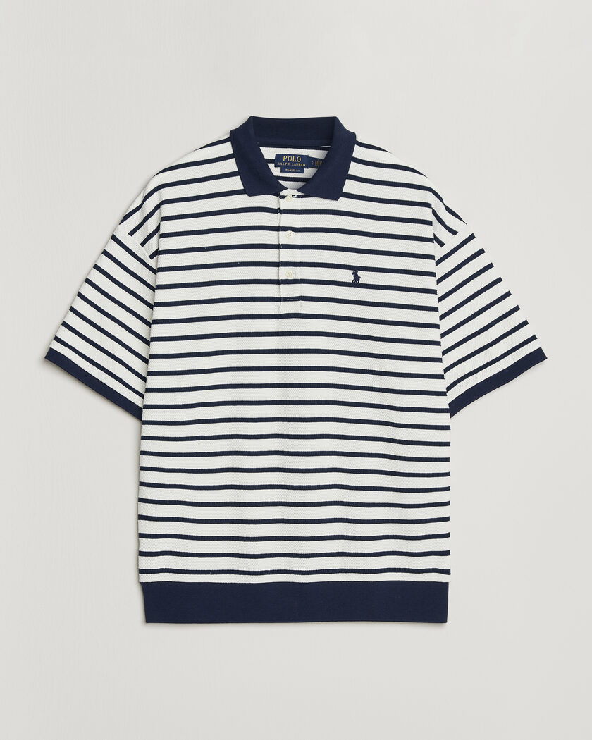 Polo Ralph Lauren Jacquard Interlock Striped Polo Nevis/Newport Navy – Blau