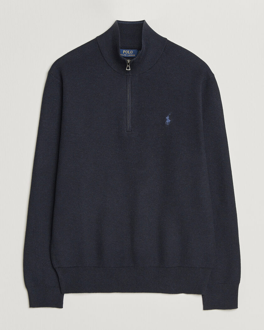 Polo Ralph Lauren Textured Half-Zip Navy Heather – Blau