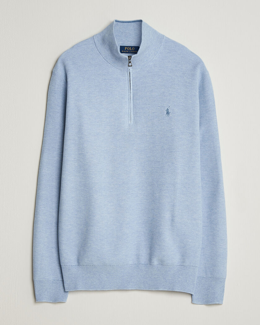 Polo Ralph Lauren Textured Half-Zip Blue Hyacinth Heather – Blau