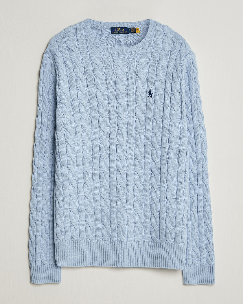 Polo Ralph Lauren Cotton Cable Pullover Blue Hyacinth Heather – Blau