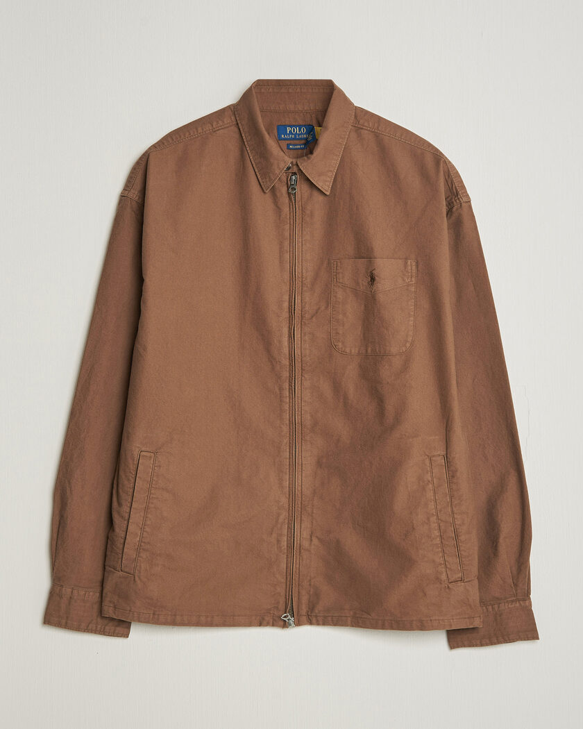 Polo Ralph Lauren Osaca Oxford Zip Overshirt Chestnut – Braun