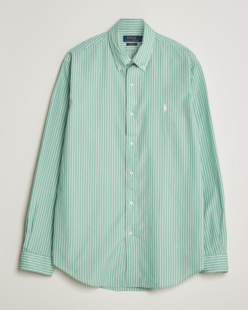 Polo Ralph Lauren Custom Fit Stripe Poplin Shirt Faded Mint – Grün