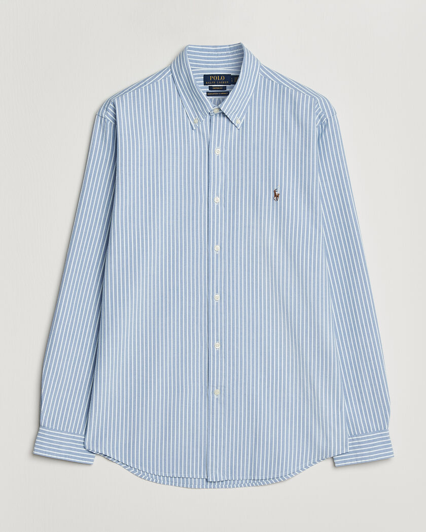 Polo Ralph Lauren Custom Fit Seersucker/Oxford Stripe Shirt Blue – Blau
