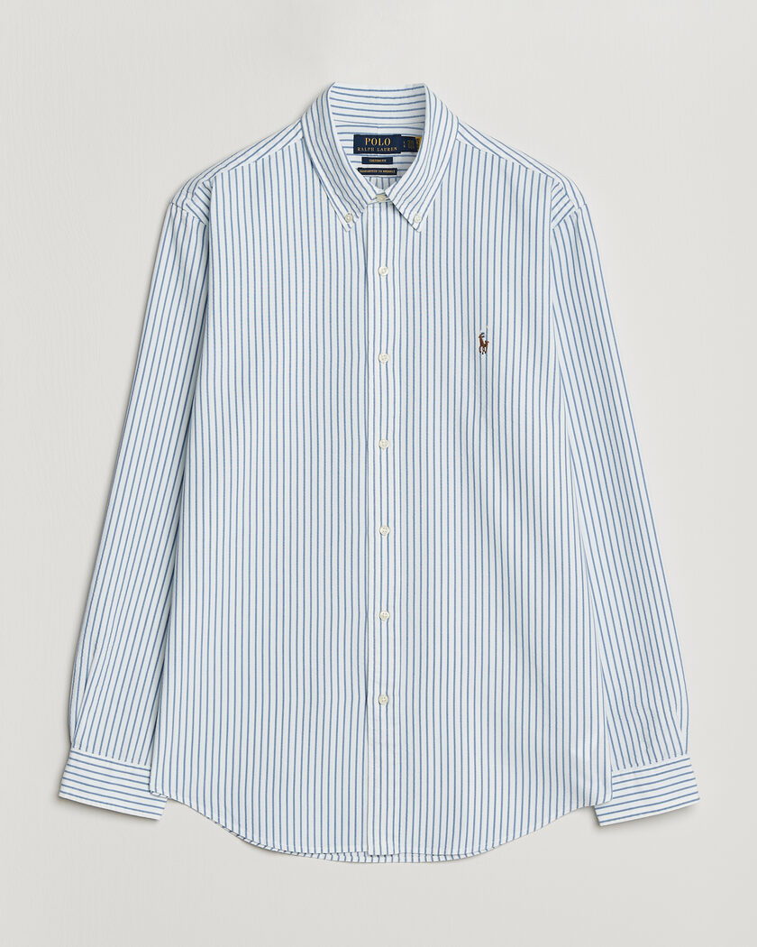 Polo Ralph Lauren Custom Fit Seersucker/Oxford Stripe Shirt White/Blue – Weiß