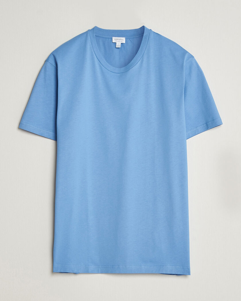 Sunspel Riviera Midweight T-Shirt Azure Blue – Blau