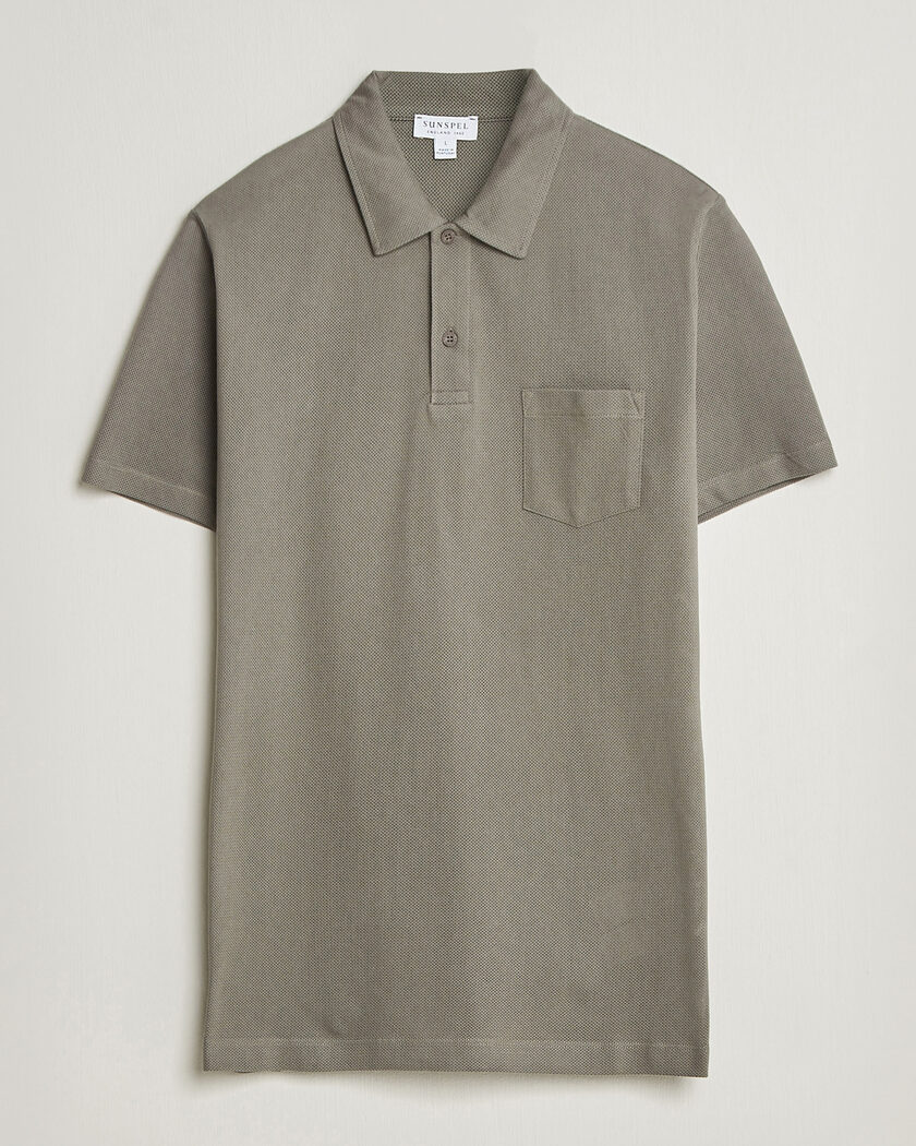 Sunspel Riviera Polo Shirt Fossil Grey – Grau