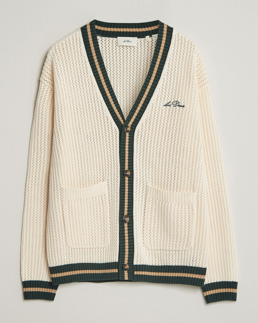 LES DEUX Lace Knitted Cardigan Eggnog White – Weiß