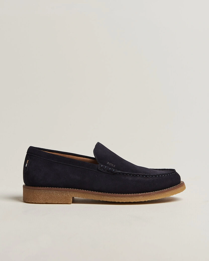 BOSS BLACK Kope Suede Moccasin Dark Blue – Blau