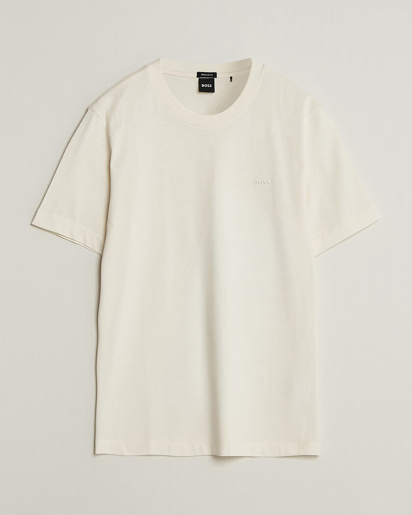 BOSS BLACK Thompson Crew Neck T-Shirt Open White – Weiß