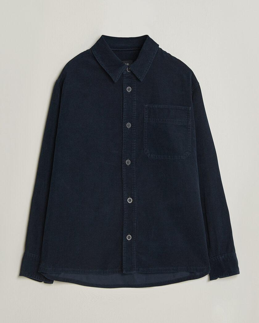 A.P.C. Basile Corduroy Overshirt Dark Navy – Blau