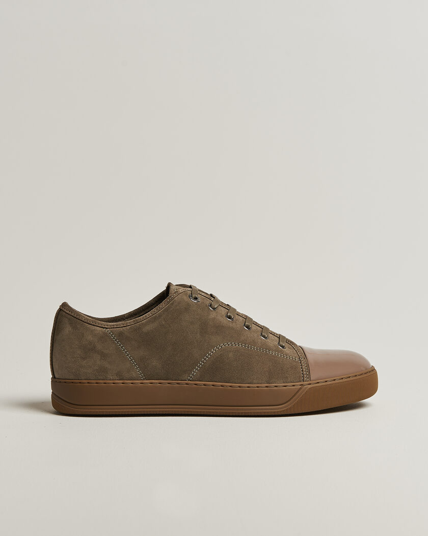 Lanvin DBB1 Patent Cap Toe Sneakers Khaki – Grün