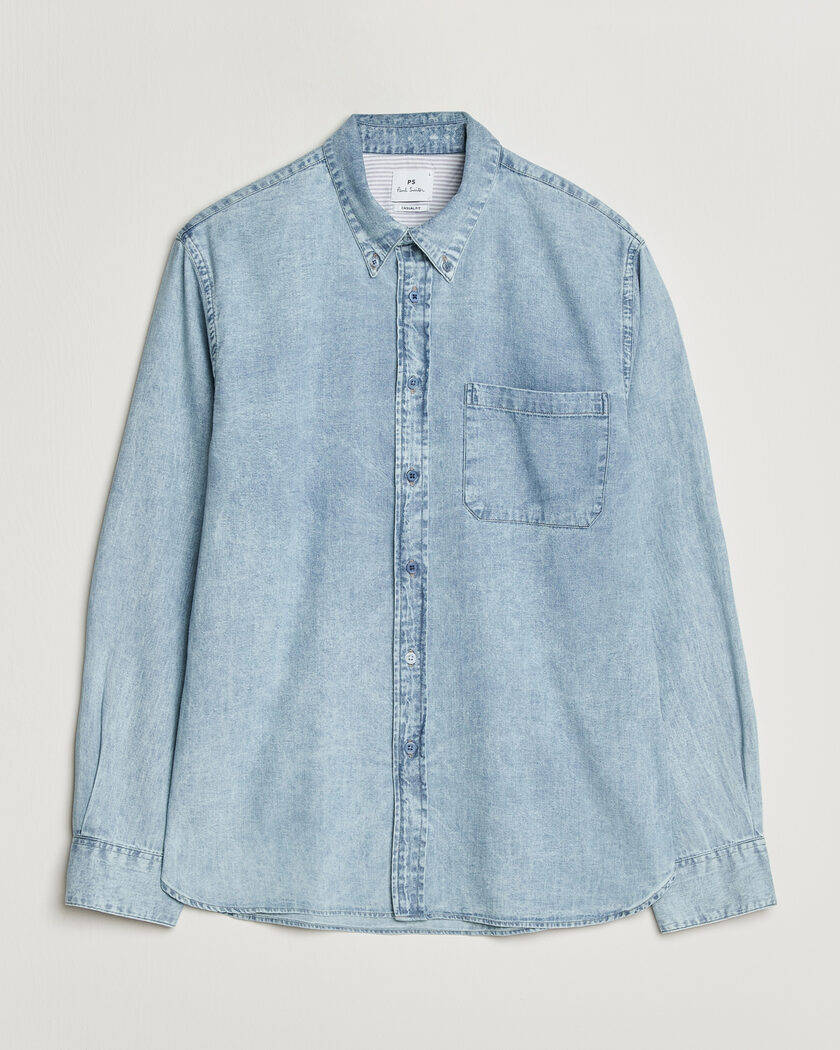 PS Paul Smith Casual Fit Denim Shirt Light Blue – Blau