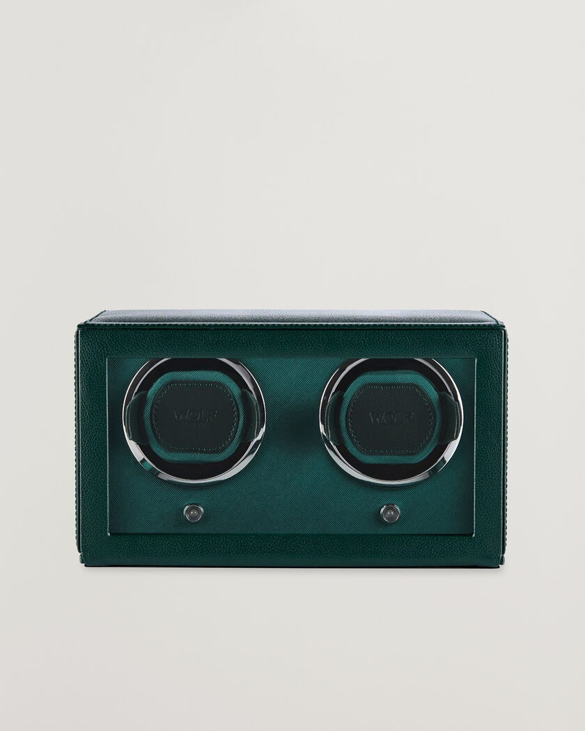 WOLF Cub Double Watch Winder With Cover Green – Grün