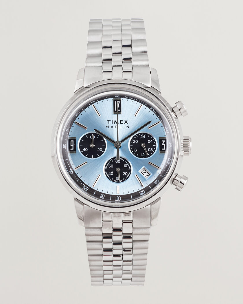 Timex Marlin Quartz Chronograph Steel 40mm Ice Blue Dial – Blau