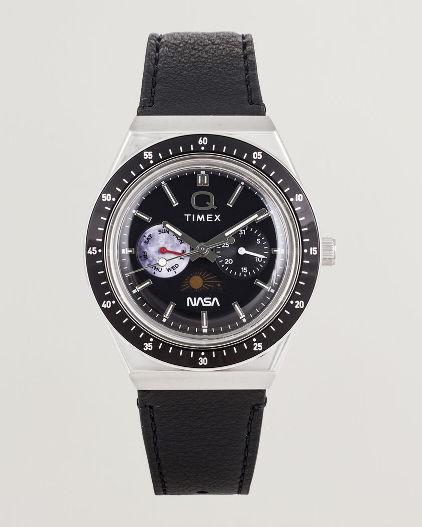 Timex Q Timex x NASA Luminous Leather Strap 40mm Black Dial – Schwarz