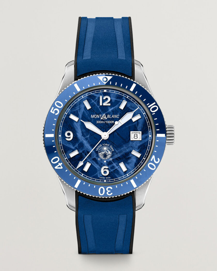 Montblanc Iced Sea Automatic Date Rubber Strap Blue – Blau