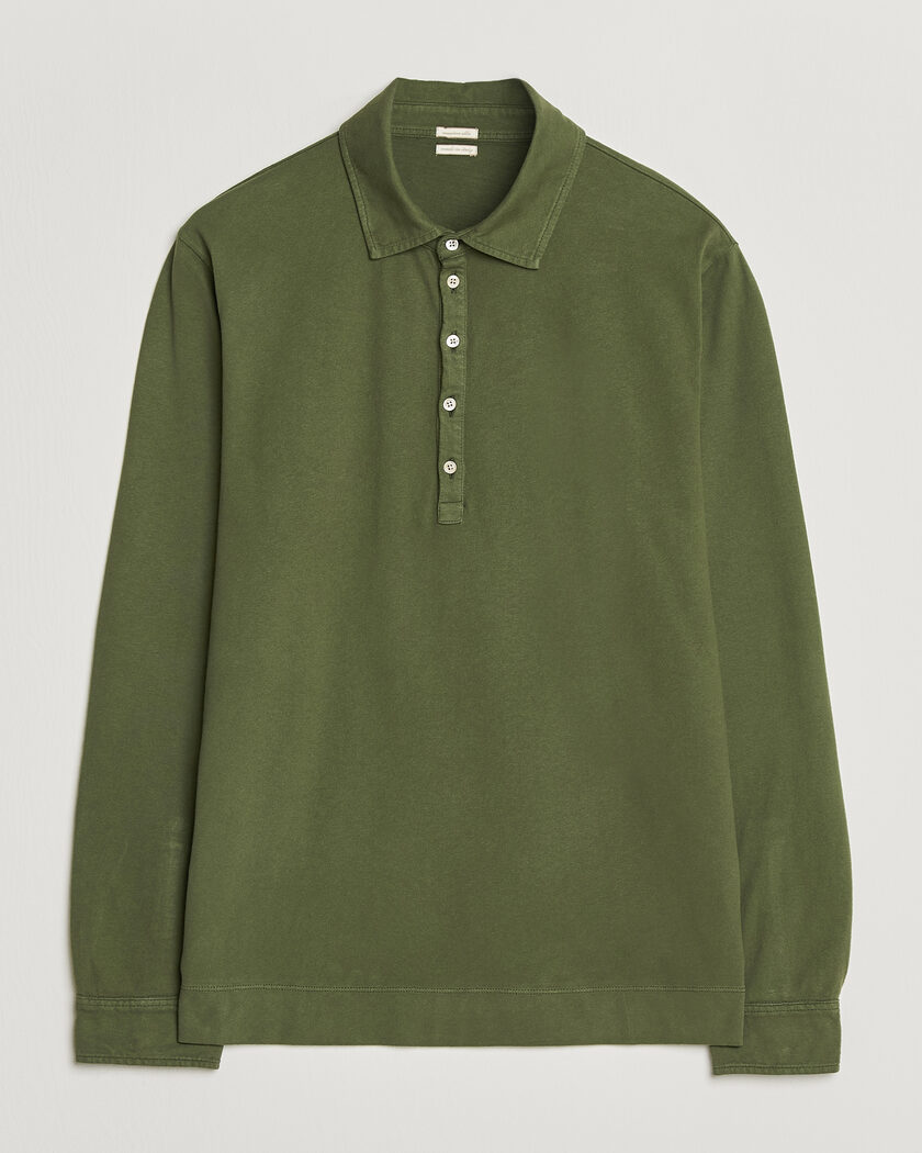 Massimo Alba Raya Long Sleeve Polo Moss Green – Grün