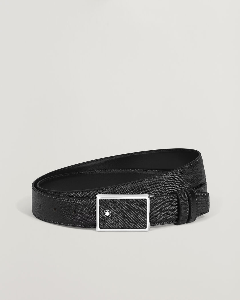 Montblanc Buckle 30mm Leather Belt Black – Schwarz