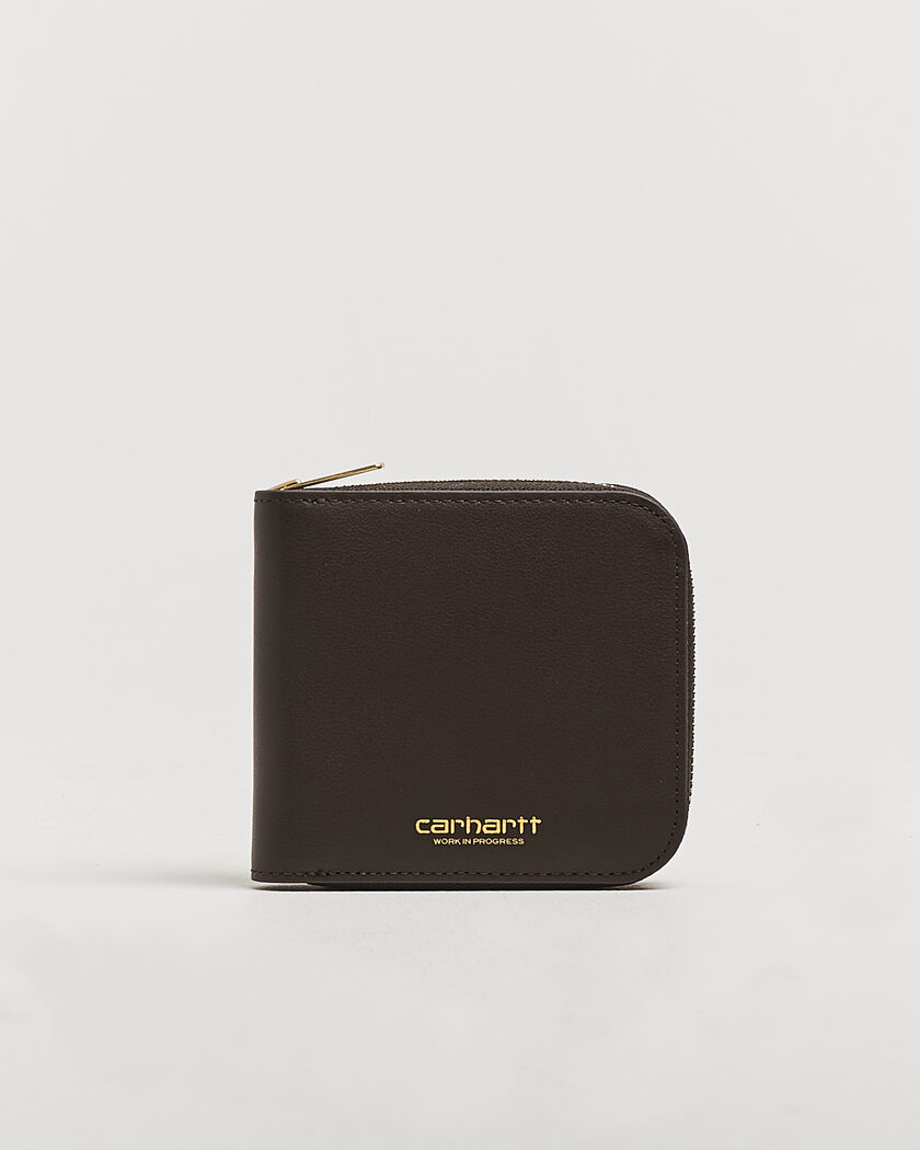 Carhartt WIP Leather Zip Wallet Tobacco – Braun