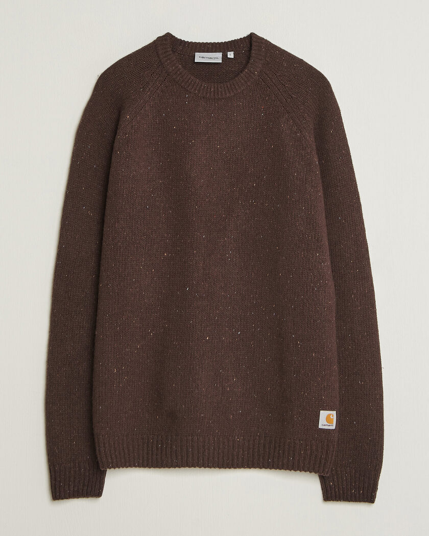 Carhartt WIP Anglistic Wool/Cotton Sweater Tobacco – Braun
