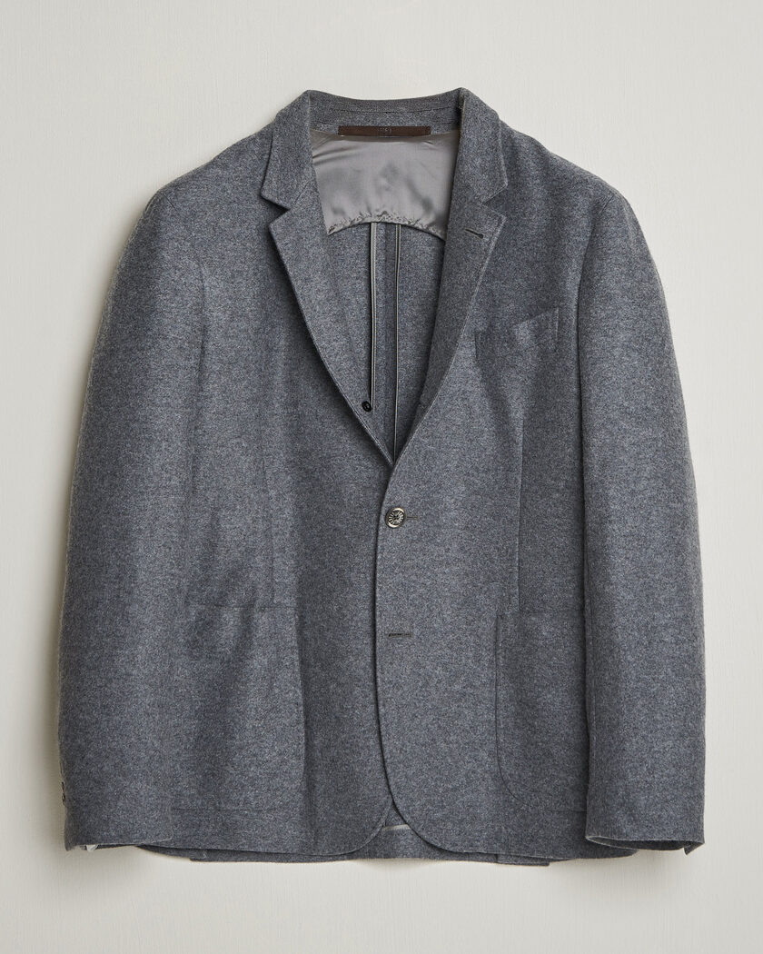 Fedeli Cashmere Flannel Jacket Grey Melange – Grau