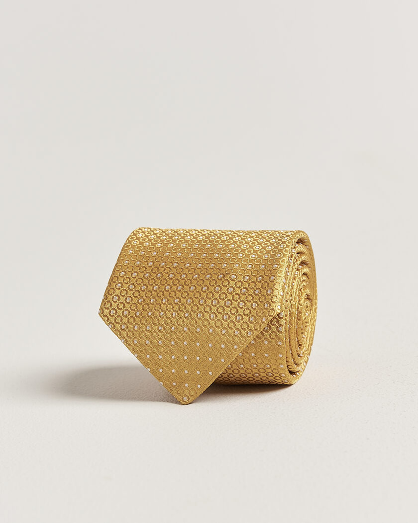 Canali Jacquard Silk Tie Yellow – Gelb