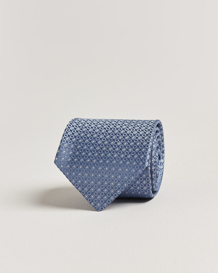Canali Jacquard Silk Tie Sky Blue – Blau