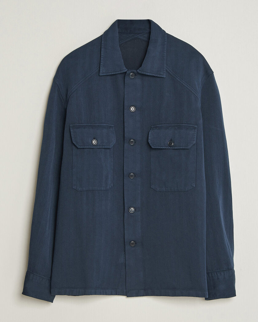 Ralph Lauren Purple Label Long Sleeve Shirt Racing Navy – Blau