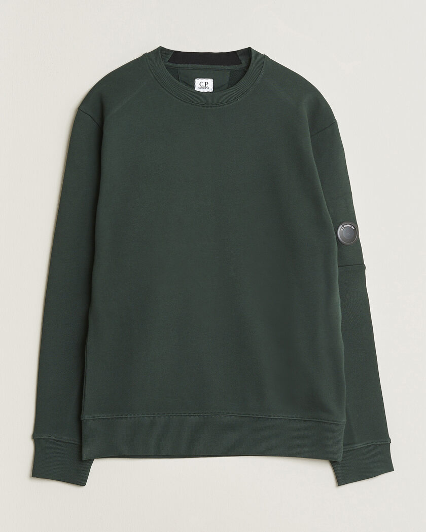 C.P. Company Diagonal Raised Fleece Lens Sweatshirt Emerald Green – Grün