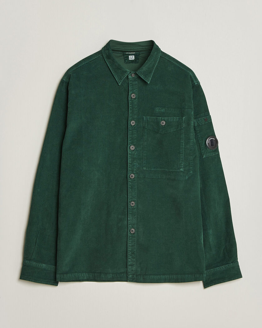 C.P. Company Corduroy Lens Overshirt Emerald Green – Grün