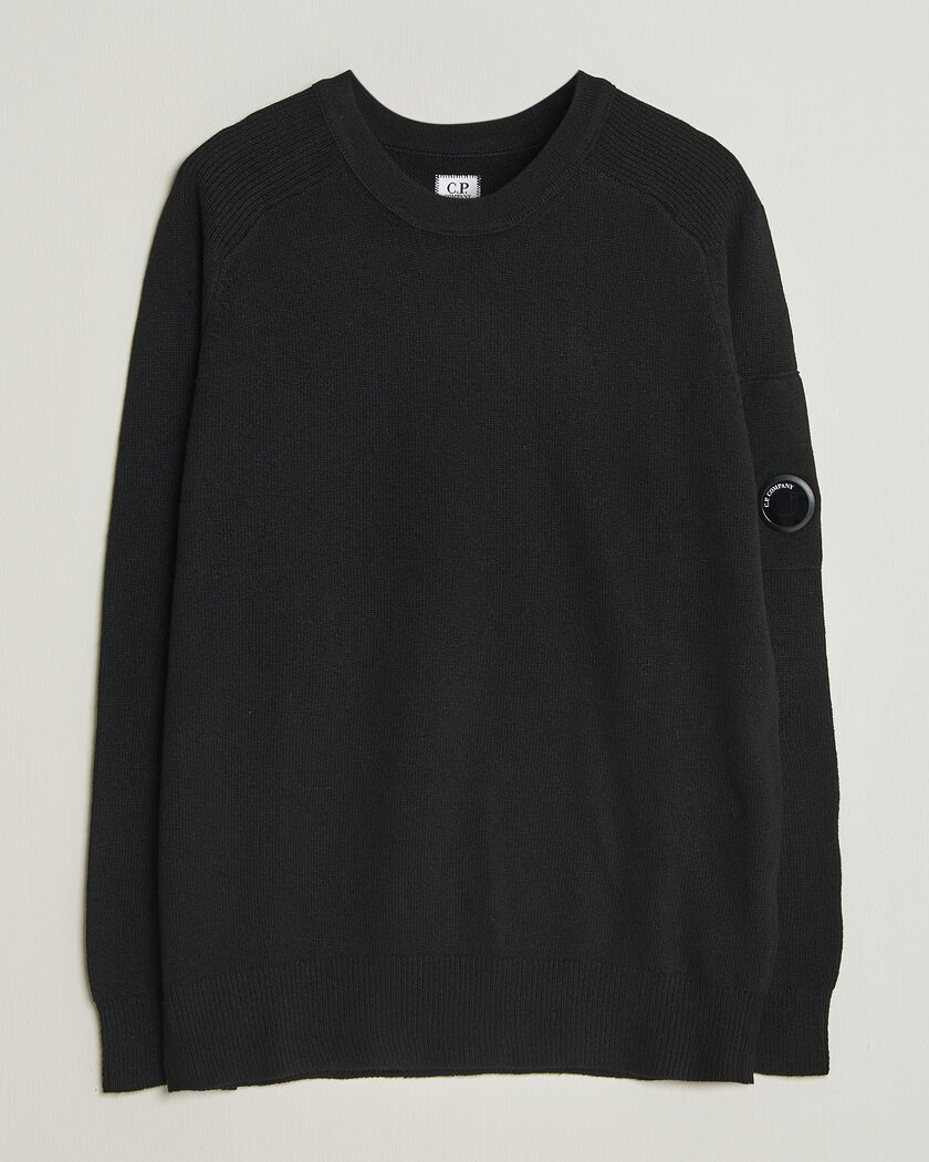 C.P. Company Knitted Lambswool Crew Neck Black – Schwarz