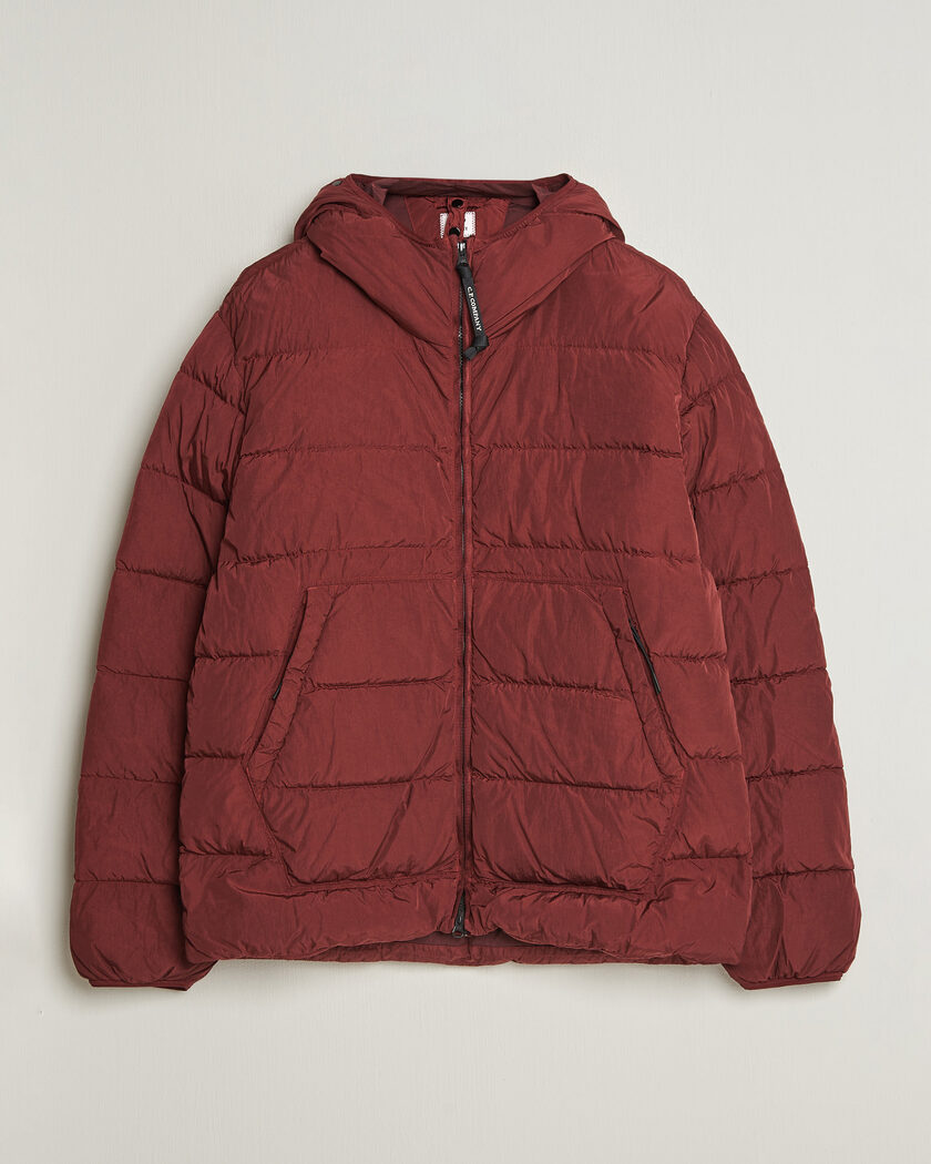 C.P. Company Chrome-R Goggle Down Jacket Burgundy – Rot
