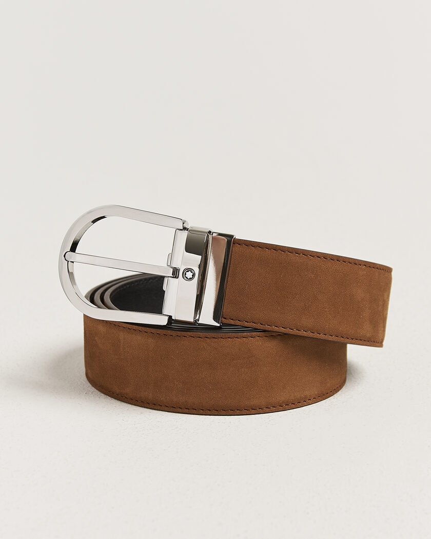 Montblanc 35mm Reversible Suede/Calf Horseshoe Belt Brown/Black – Braun