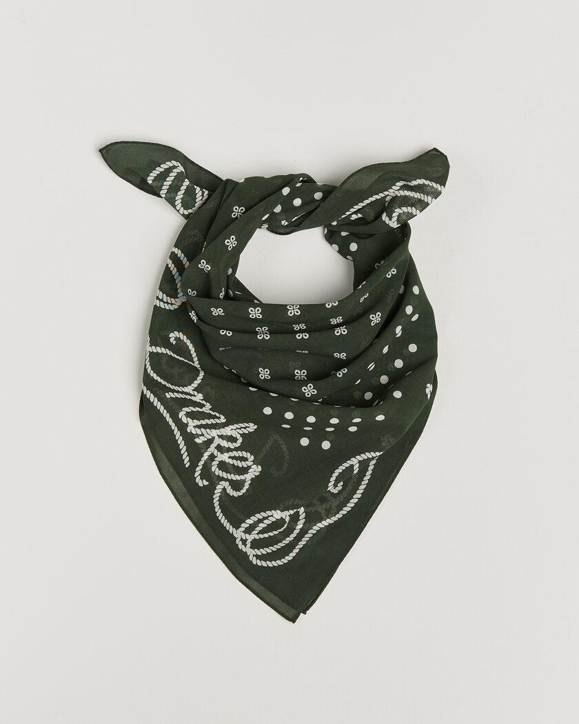Drake's Rope Border Cotton Bandana Green – Grün
