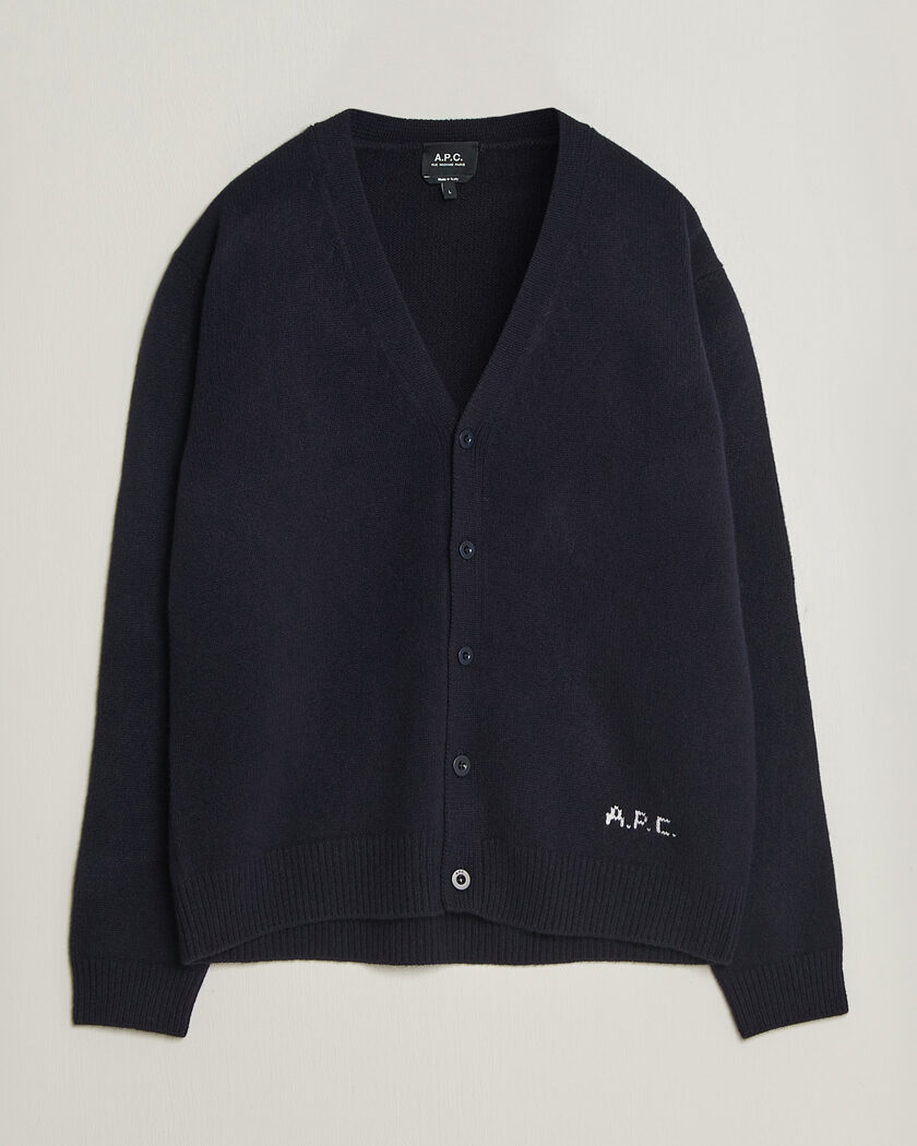 A.P.C. Kevin Wool Knitted Cardigan Dark Navy – Blau
