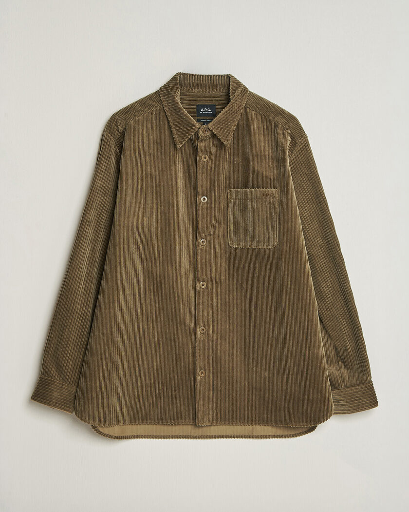 A.P.C. Mateo Corduroy Overshirt Taupe – Braun