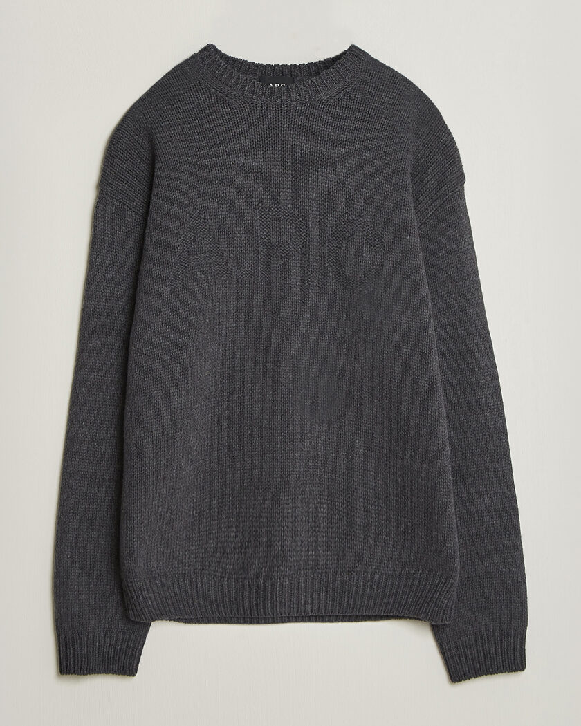A.P.C. George Wool Knitted Sweater Anthracite Melange – Grau