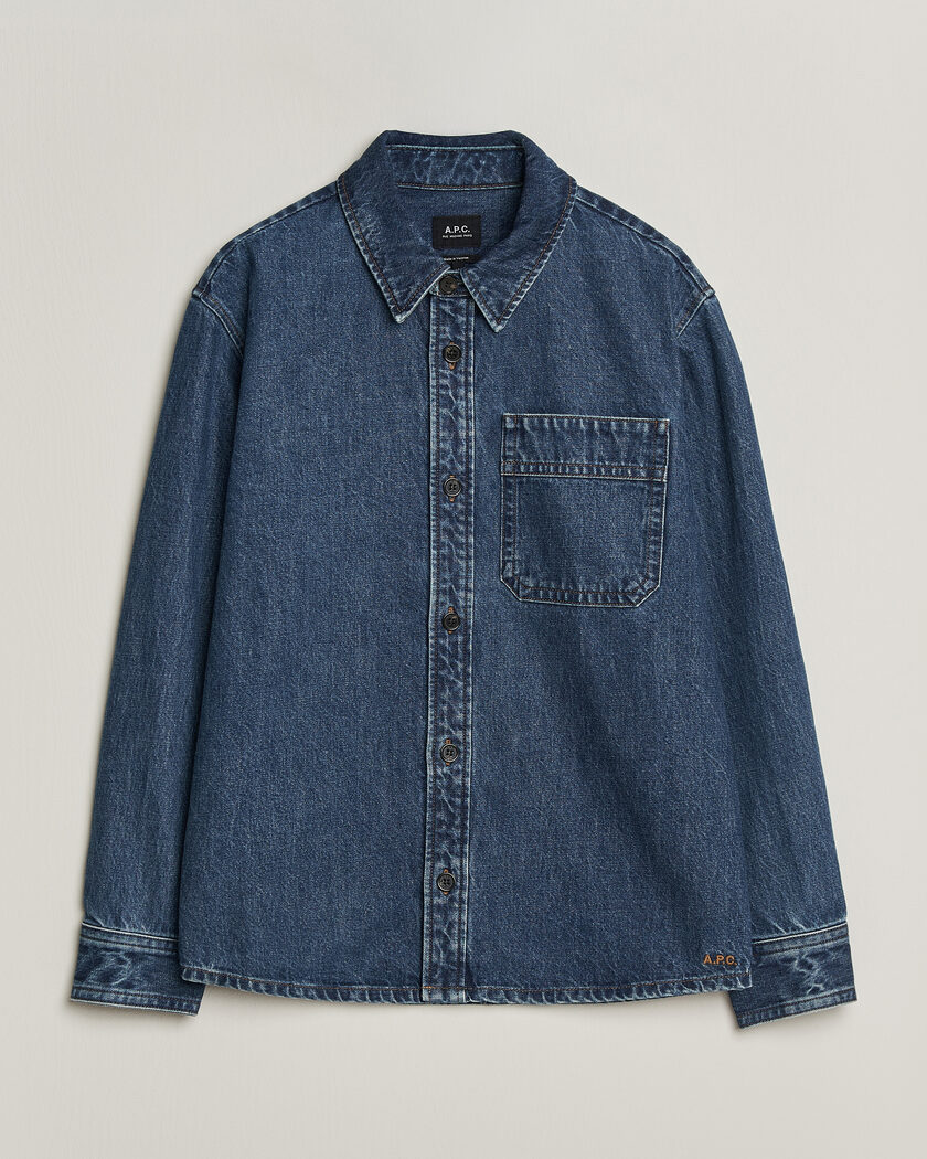A.P.C. Basile Denim Overshirt Washed Indigo – Blau